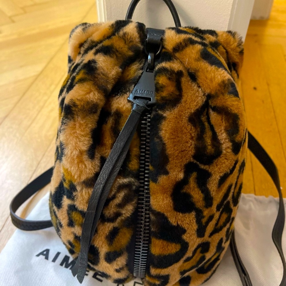 Aimee Kestenberg Tamitha Novelty Mini Backpack Shearling Leopard